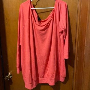 Red dolman tunic sweatshirt